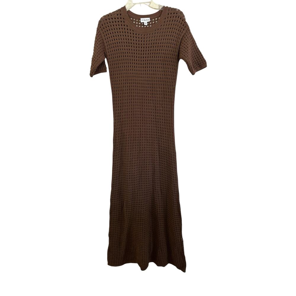 The Drop Women's Miles Short Sleeve Crochet Maxi Dress size Small - Picture 3 of 10